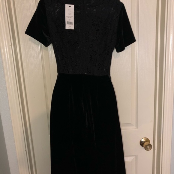 French Connection Aurore lace‎ back black velvet wide Culotte jumpsuit Size 4 - Picture 13 of 13